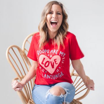 Books Are My Love Language - Pippi Tee - Red